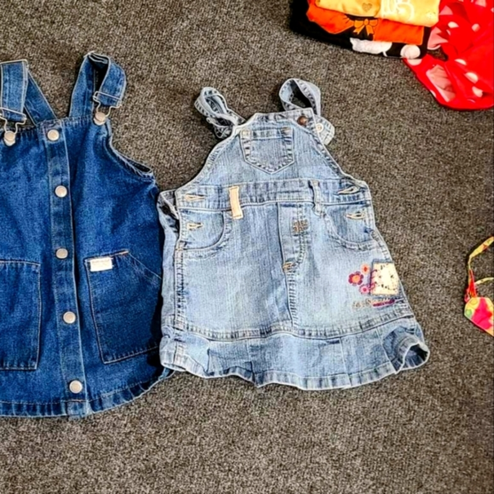 2 piece 24 months girls denim jumpers